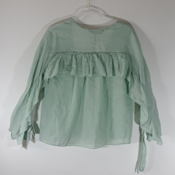 ZARA basic collection long sleeves ruffled top XS - Picture 7 of 10